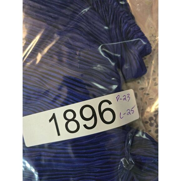 Blue Pleated Halter Top Womens glam layer coquette workwear club wear NWT - Picture 8 of 8